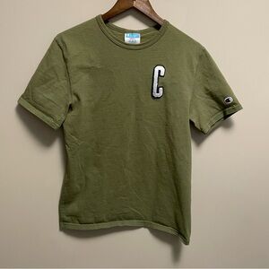Champion Vintage Army Green C Logo T-Shirt Men’s Small